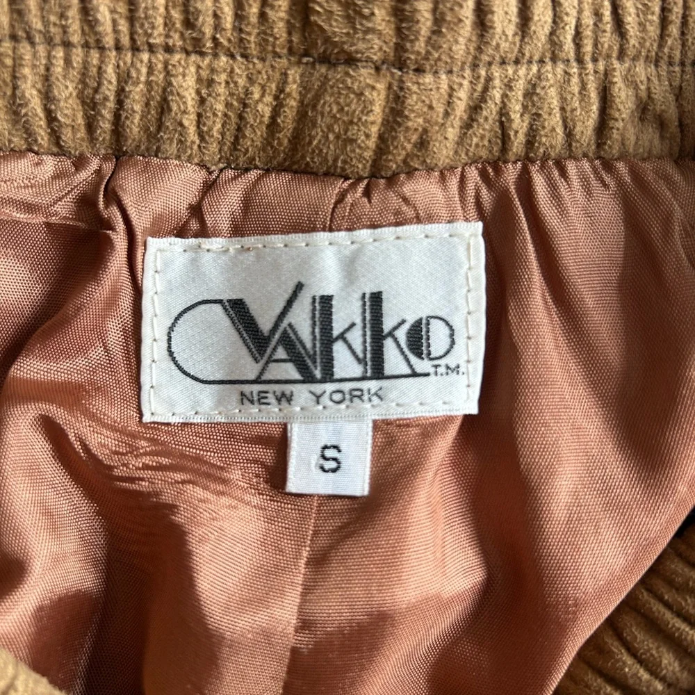 Vakko Vintage Suede Leather Skirt Long Lined Sz S Elastic Stretch Waist